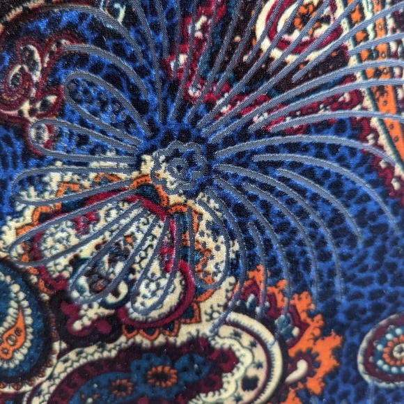 Paisley Burnout Velvet High Waisted Midi Skirt - Picture 6 of 7